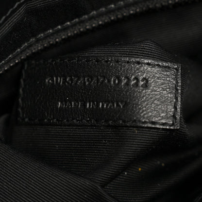 Large Quilted Calfskin Satchel Bag - Black
