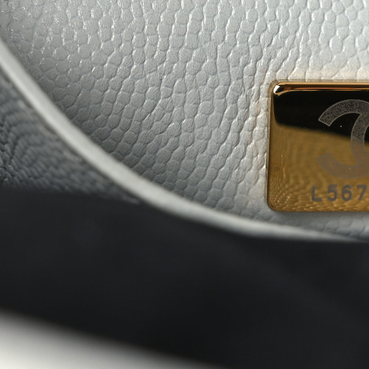 Small Quilted Caviar Tote Bag - Grey