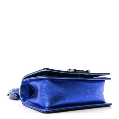Small Quilted Calfskin Flap Shoulder Bag - Blue