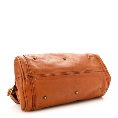 Medium Calfskin Satchel Bag - Brown