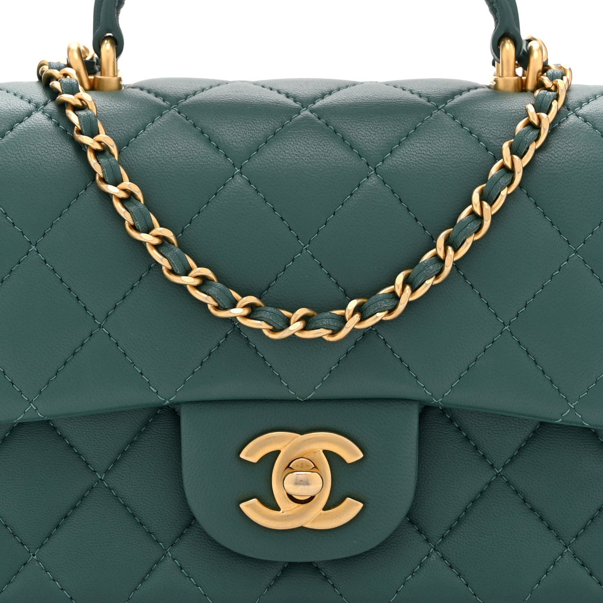 Mini Quilted Lambskin Flap Shoulder Bag - Tan