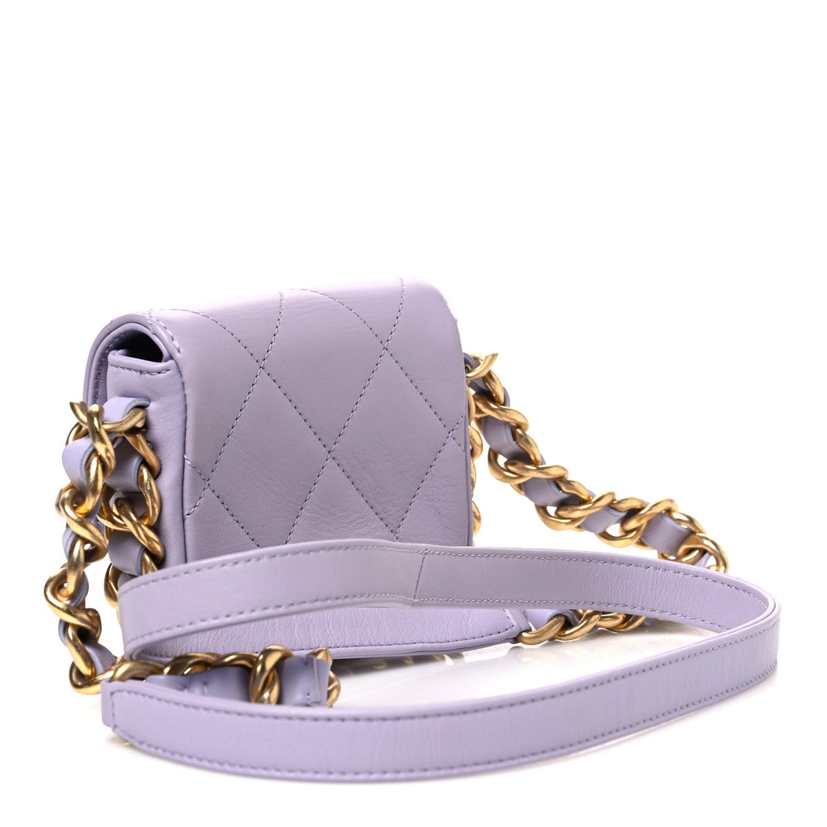 Mini Quilted Calfskin Handbag - Purple
