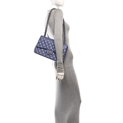 Quilted Lambskin Flap Shoulder Bag - Purple