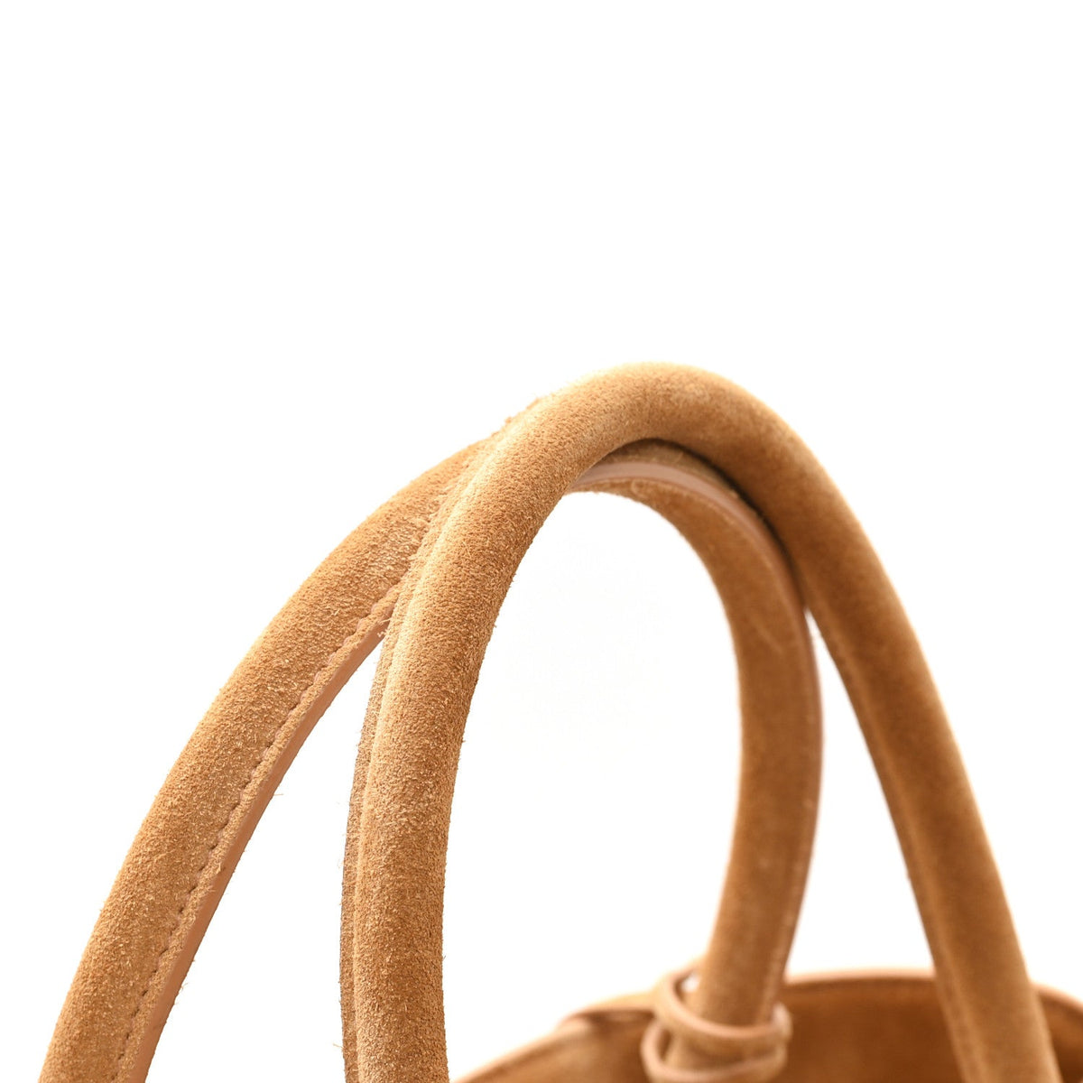 Large Calfskin Suede Handbag - Natural