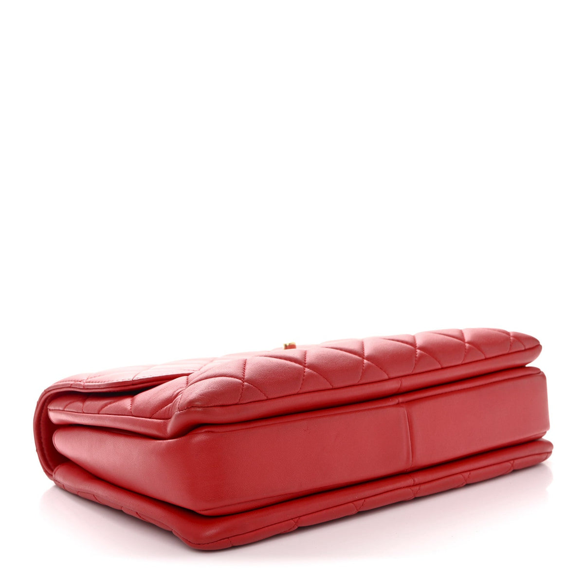 Medium Quilted Lambskin Flap Shoulder Bag - Red