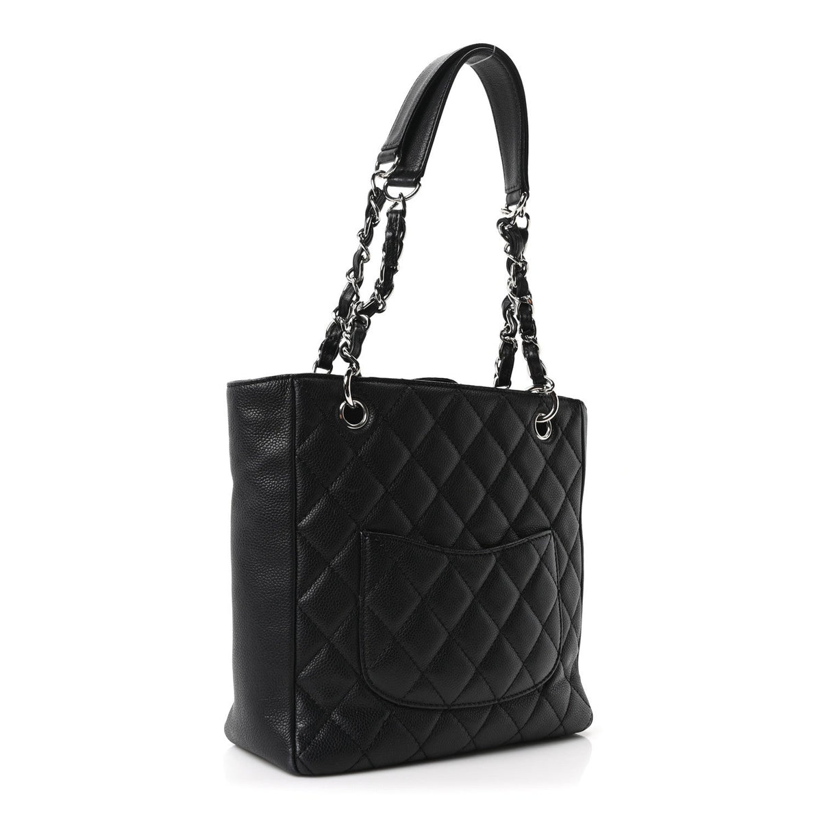 Quilted Caviar Tote Bag - Black
