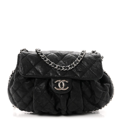 Medium Quilted Lambskin Handbag - Black