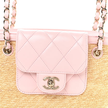Small Lambskin Tote Bag - Beige