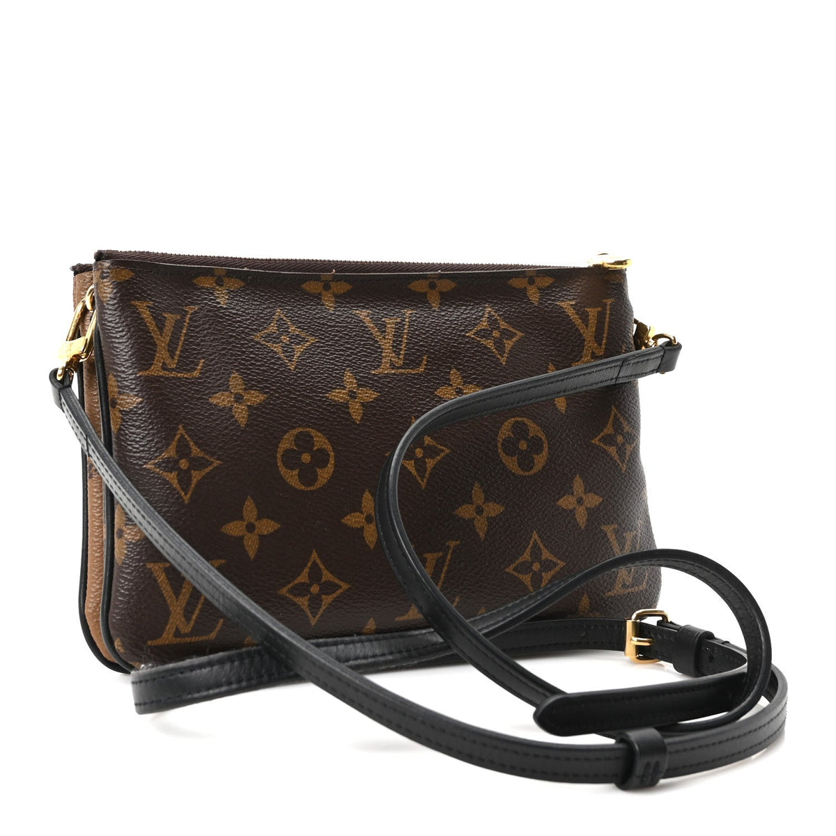 Reverse Monogram Giant Double Zip Pochet Handbag