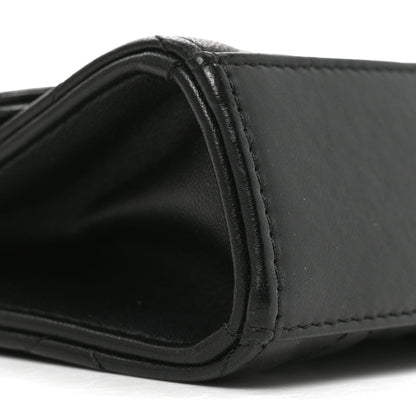 Mini Quilted Lambskin Wallet Bag - Black