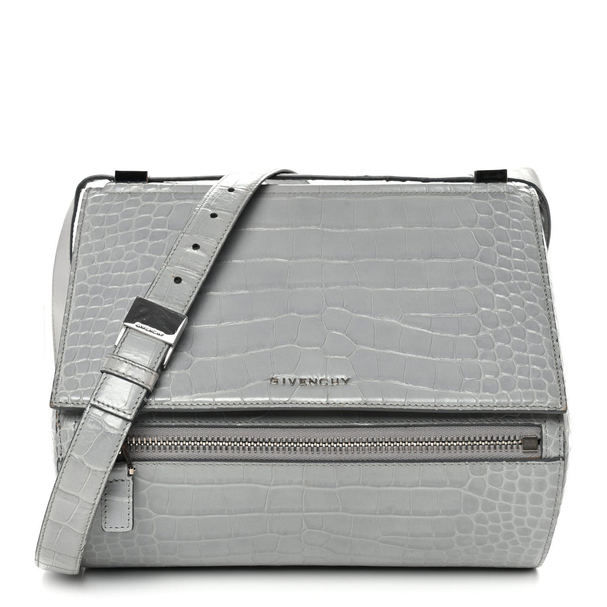 Medium Calfskin Crossbody Bag - Grey