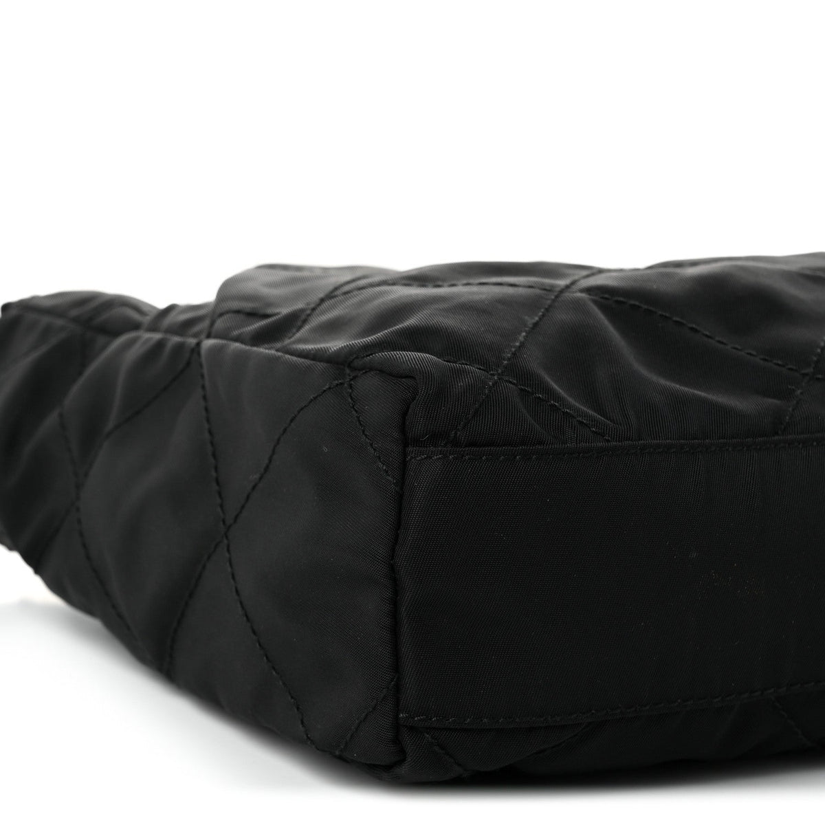 Quilted Nylon Tote Bag - Black
