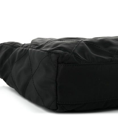 Quilted Nylon Tote Bag - Black