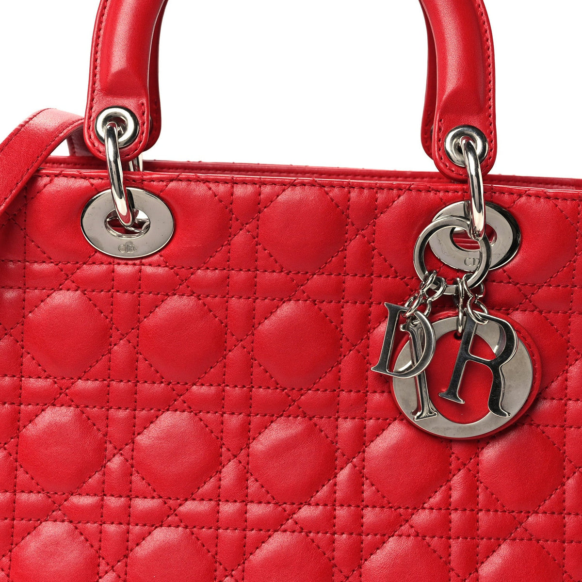 Medium Lambskin Handbag - Red