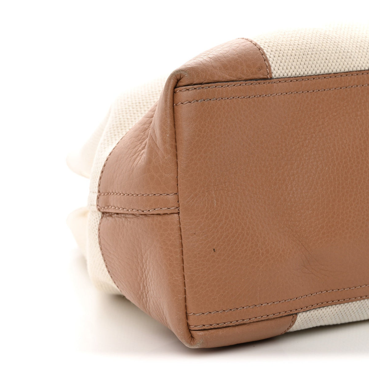 Medium Calfskin Canvas Shoulder Bag - White