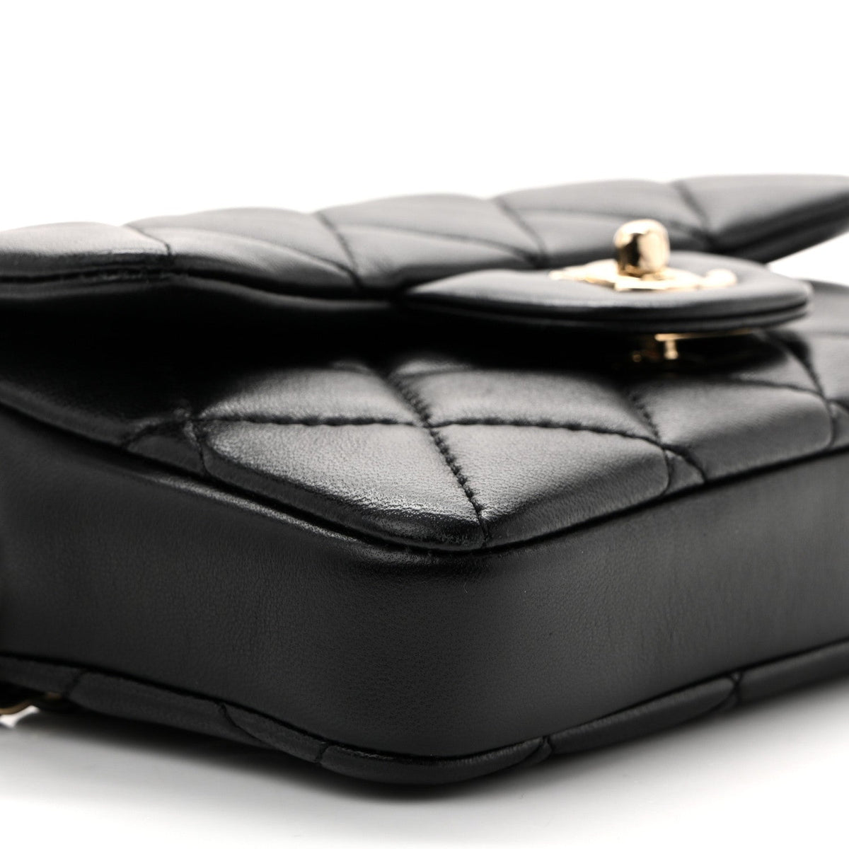 Mini Quilted Lambskin Belt Bag - Black