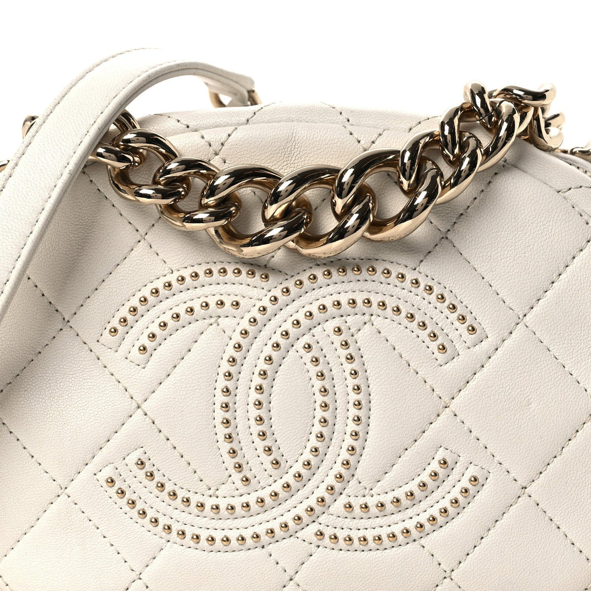 Quilted Lambskin Handbag - White