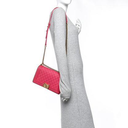 Medium Quilted Lambskin Flap Shoulder Bag