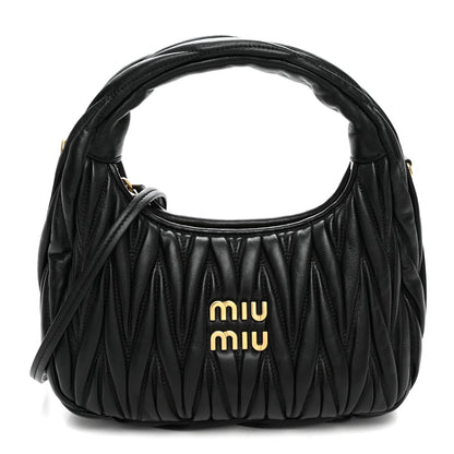 Small Nappa Hobo Bag - Black