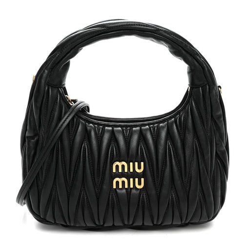 Small Nappa Hobo Bag - Black