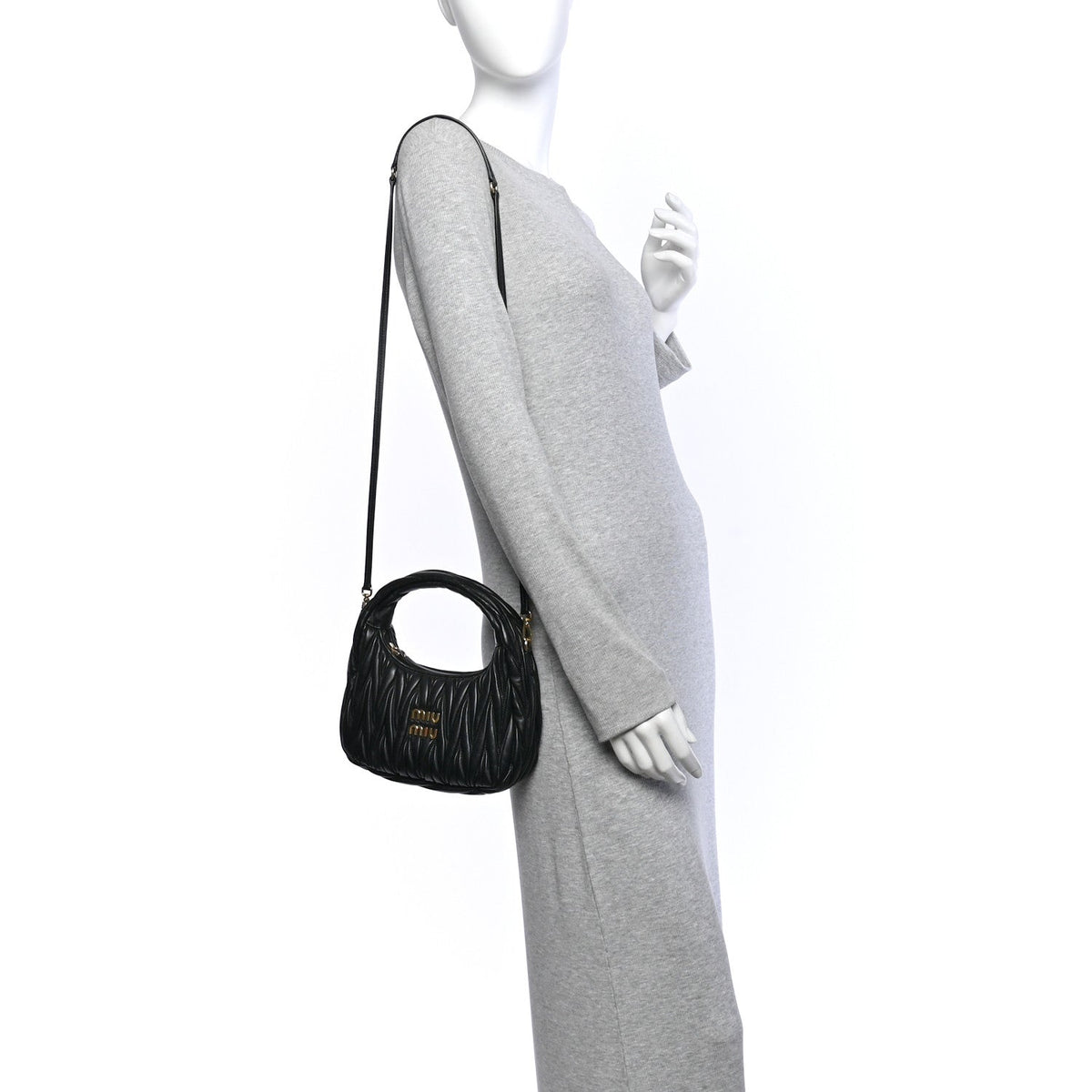 Small Nappa Hobo Bag - Black