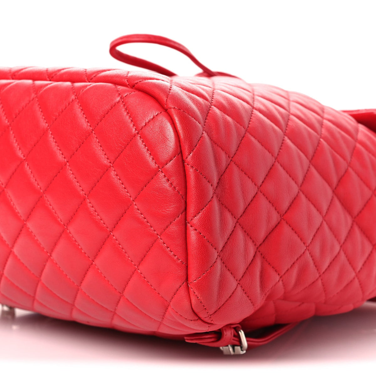 Large Quilted Lambskin Backpack - Red