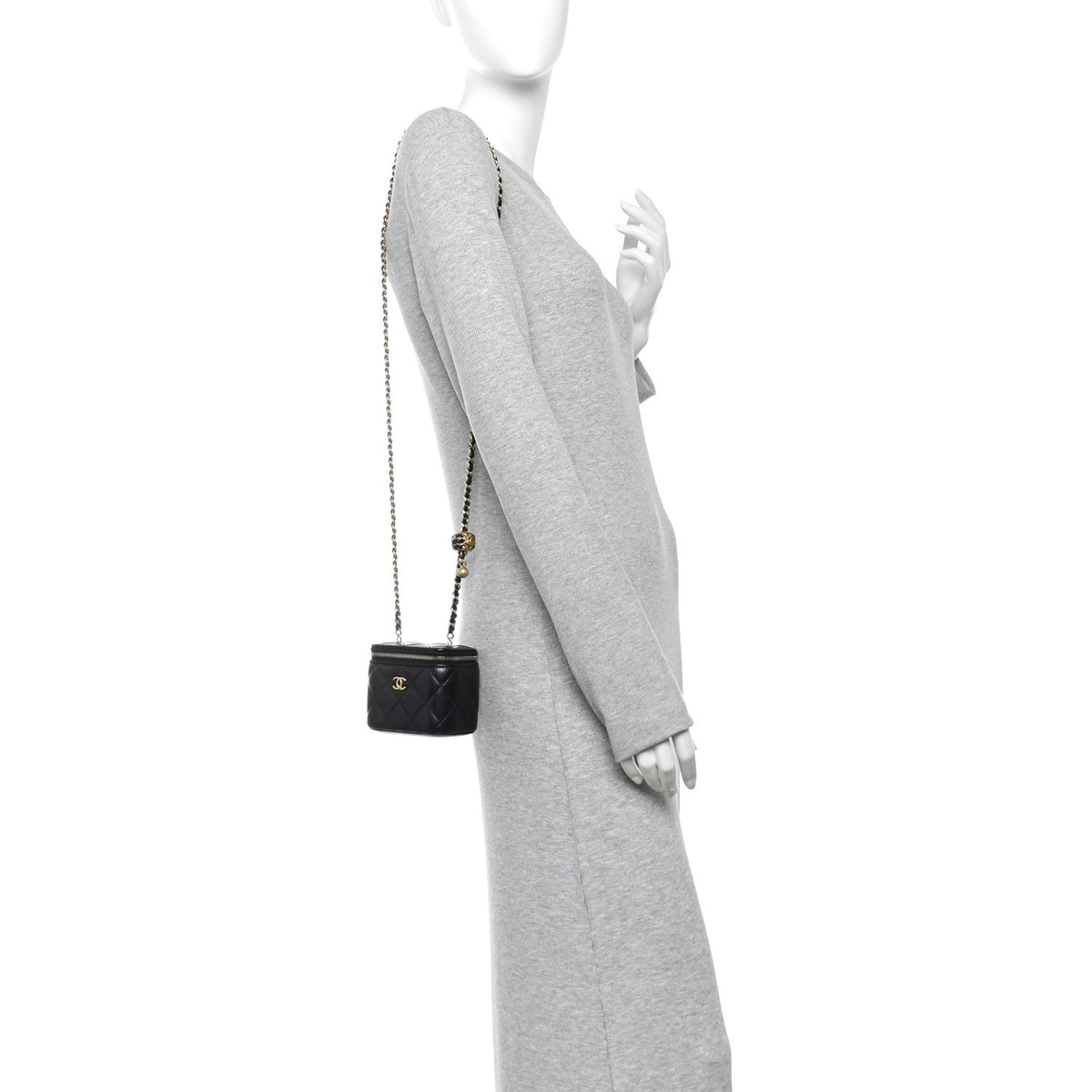 Mini Quilted Lambskin Handbag - Black