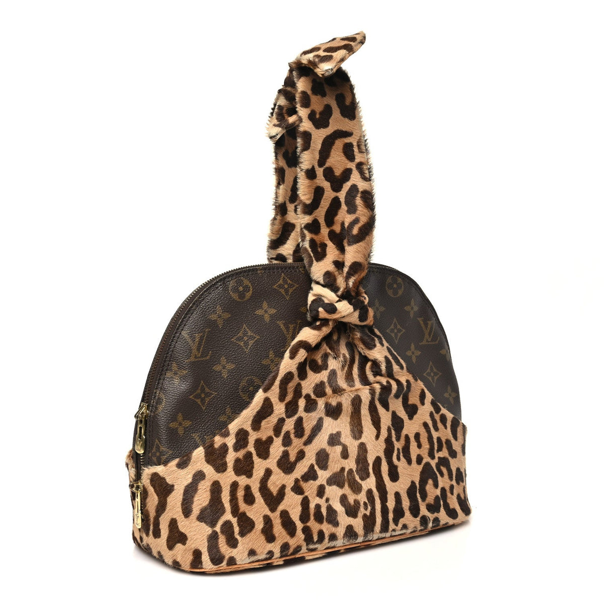 Monogram Azzedine Alaia Leopard Alma Handbag