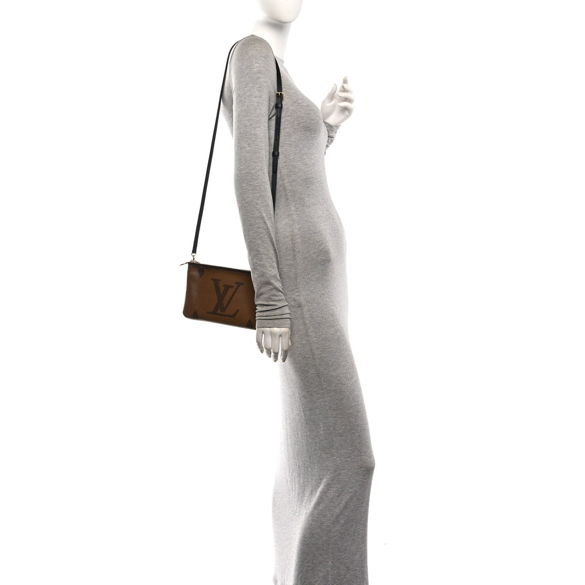 Reverse Monogram Giant Double Zip Pochet Handbag