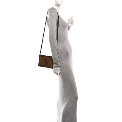 Reverse Monogram Giant Double Zip Pochet Handbag