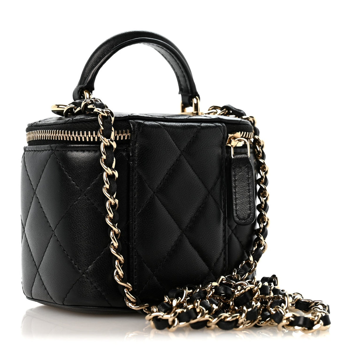 Mini Quilted Lambskin Handbag - Black