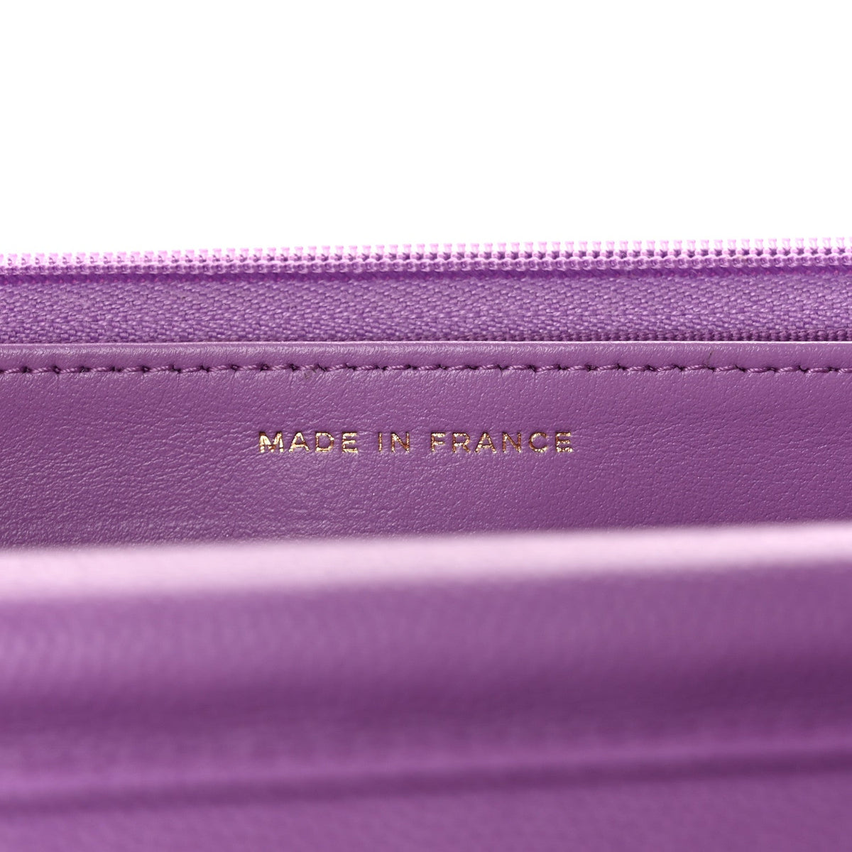 Quilted Caviar Wallet Bag - Purple