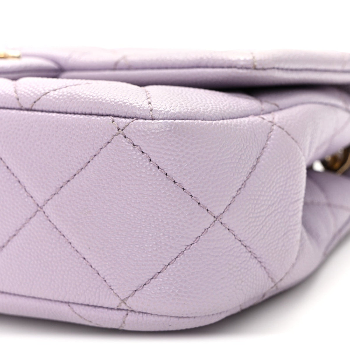 Mini Quilted Caviar Flap Shoulder Bag - Purple