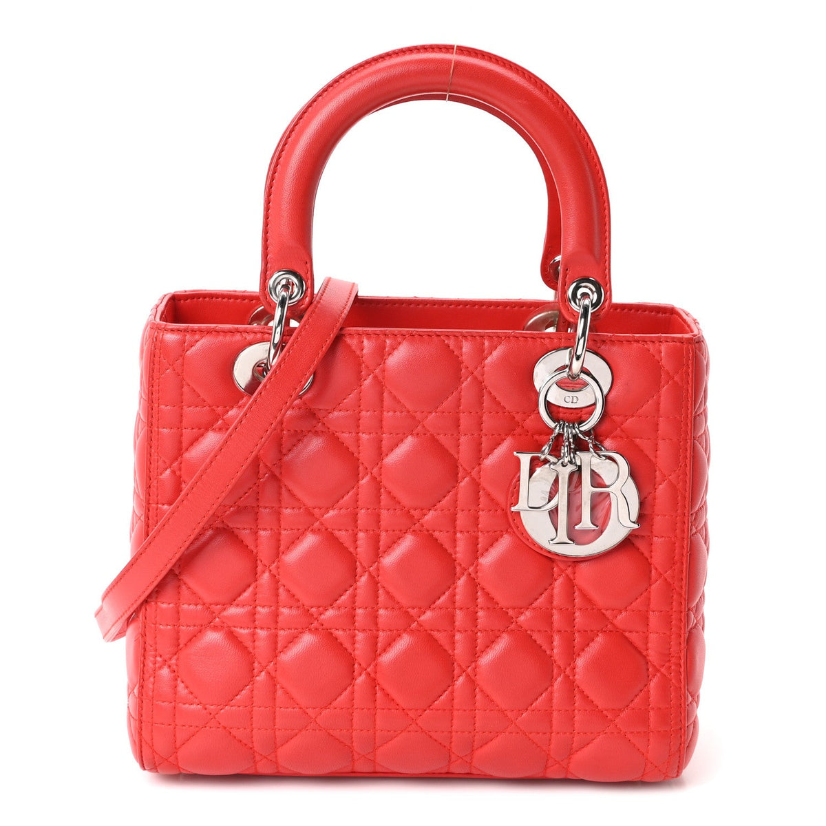 Medium Lambskin Handbag - Red