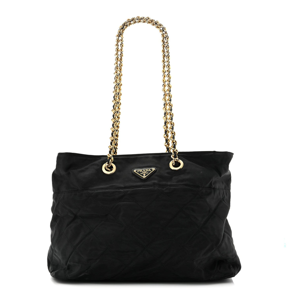 Quilted Nylon Tote Bag - Black