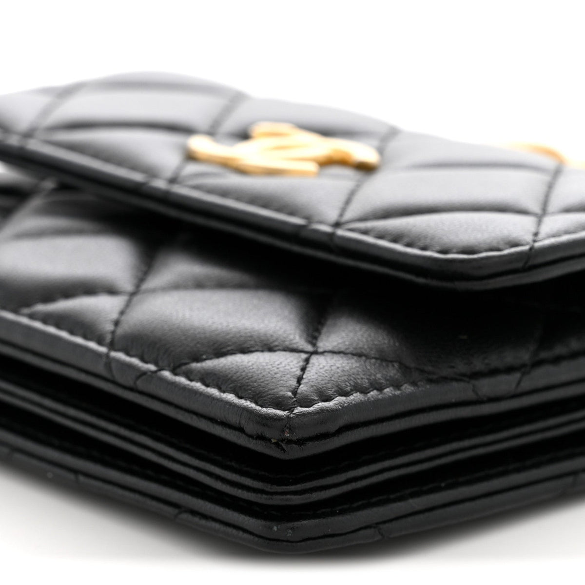 Quilted Lambskin Clutch Bag - Black