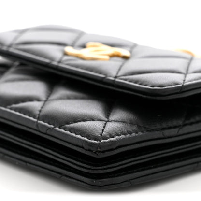 Quilted Lambskin Clutch Bag - Black