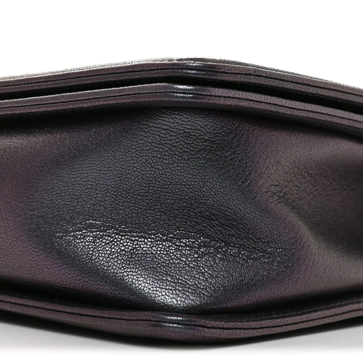 Medium Quilted Goatskin Flap Shoulder Bag - Purple