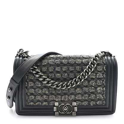 Medium Calfskin Flap Shoulder Bag - Grey