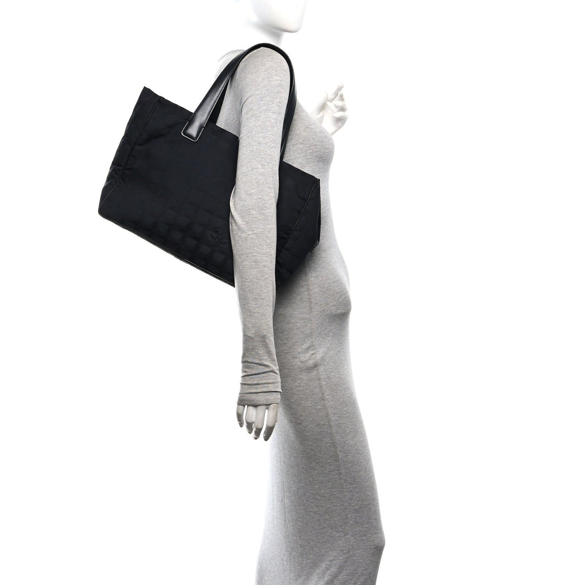 Medium Nylon Tote Bag - Black