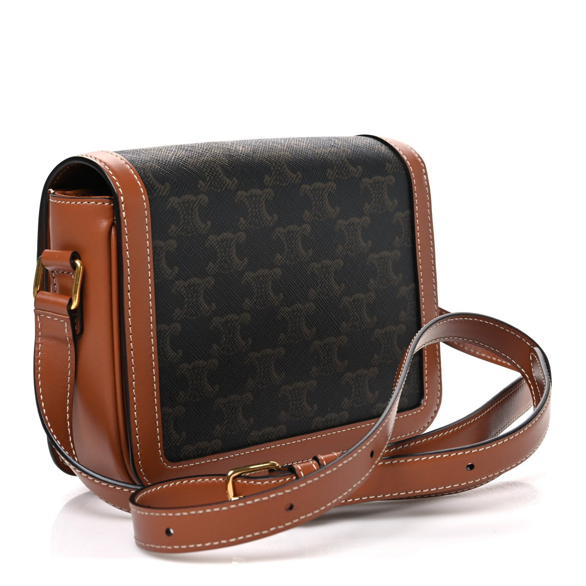 Calfskin Canvas Handbag - Tan