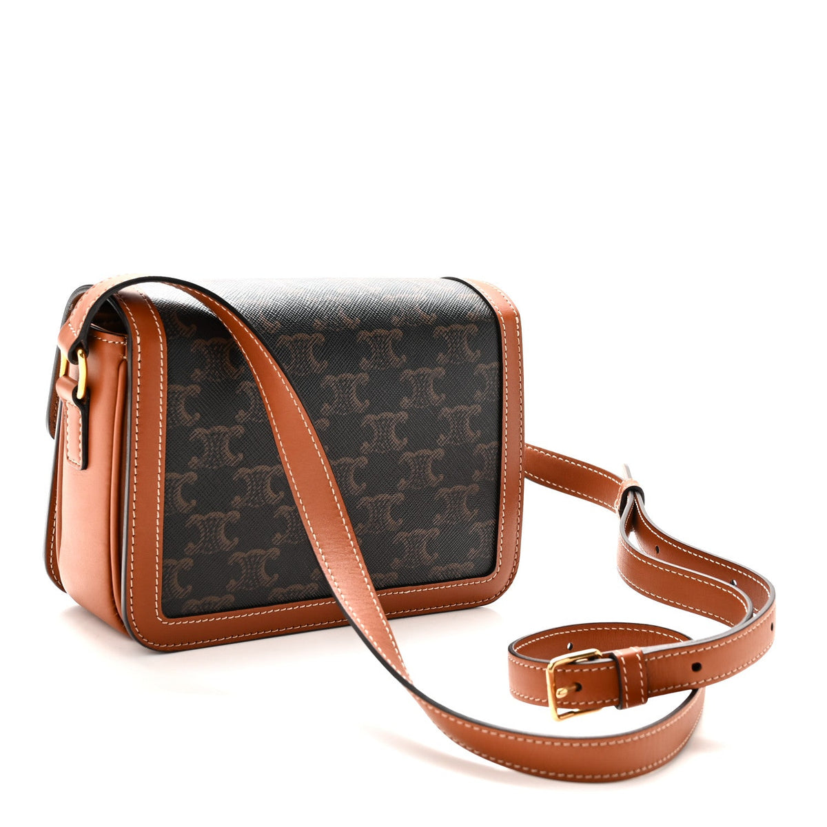Calfskin Canvas Handbag - Tan