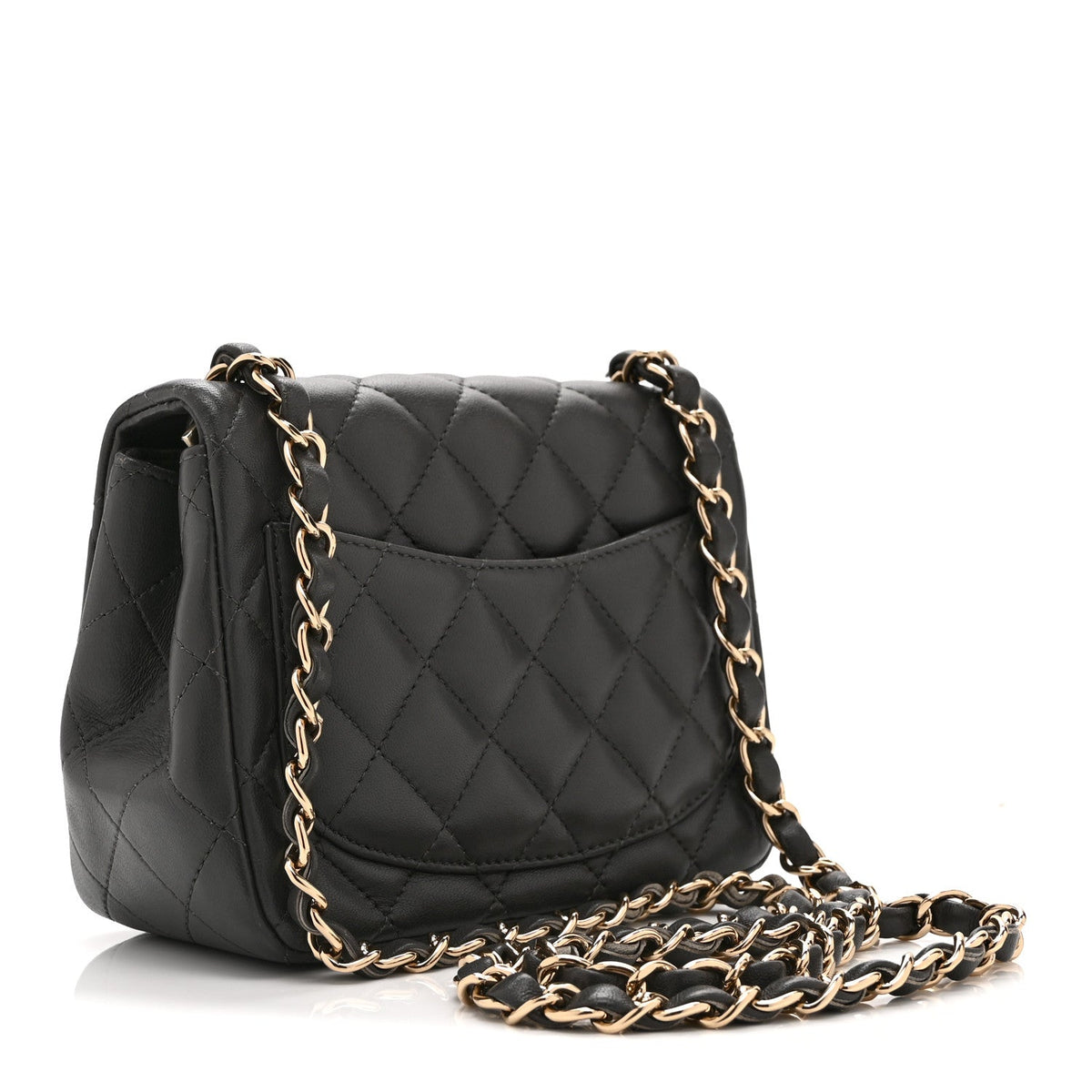 Mini Quilted Lambskin Flap Shoulder Bag - Grey
