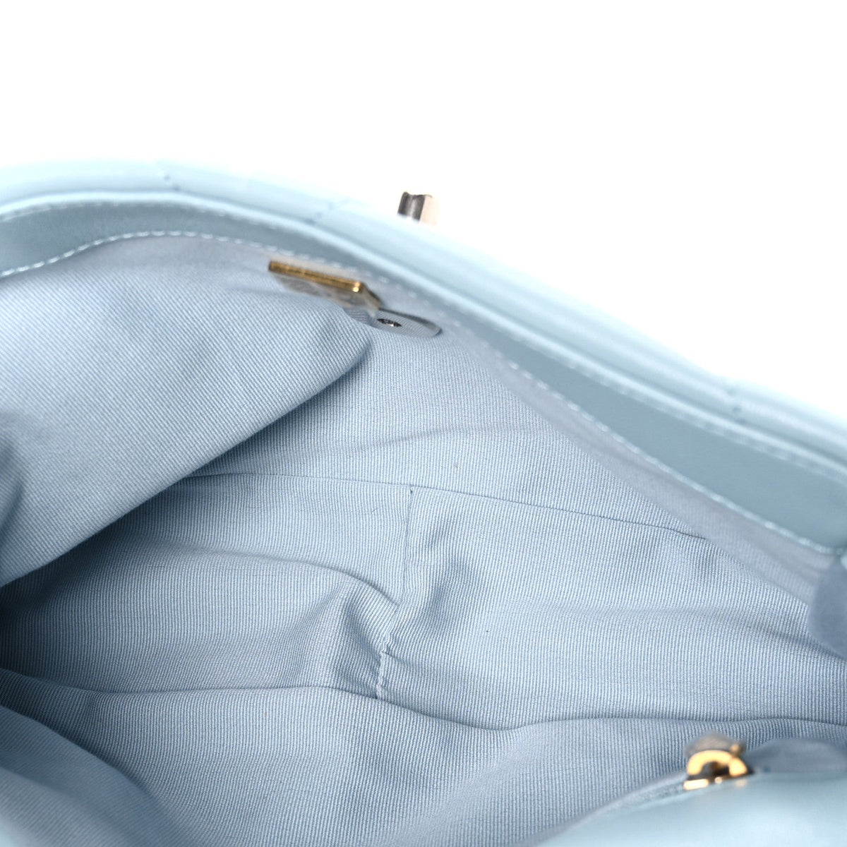 Medium Quilted Lambskin Flap Shoulder Bag - Light Blue