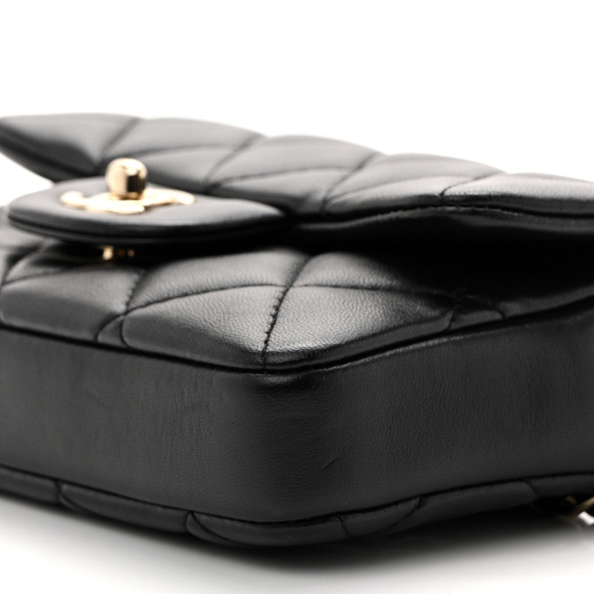 Mini Quilted Lambskin Belt Bag - Black