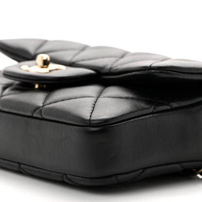 Mini Quilted Lambskin Belt Bag - Black
