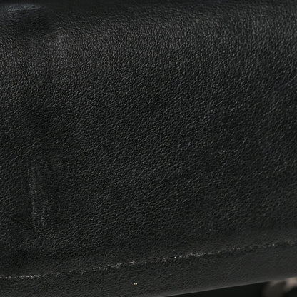 Medium Quilted Lambskin Flap Shoulder Bag - Black