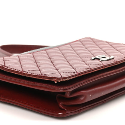 Quilted Calfskin Flap Shoulder Bag - Black