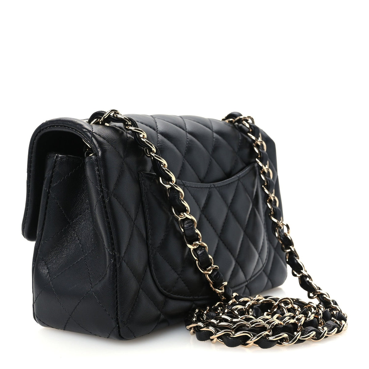Mini Quilted Lambskin Flap Shoulder Bag - Tan