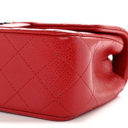 Mini Quilted Caviar Flap Shoulder Bag - Tan